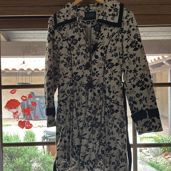 Gianfranco Ferre Jeans Floral Trench Coat - Picture 10 of 11